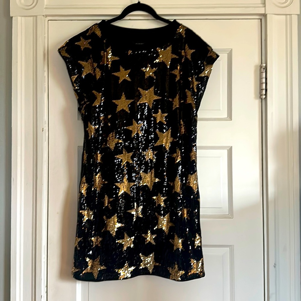 Gabrielle Union gold stars mini dress